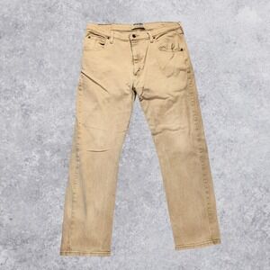 Wrangler Authentics Mens Tan Khaki Regular Fit Straight Leg Jeans 36x29 ZM100KF